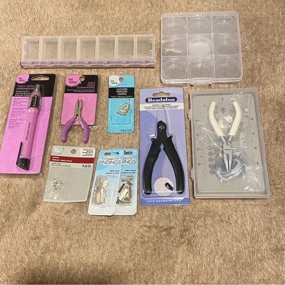 Other - Jewelry tools, beads, clamps, closures, storage containers